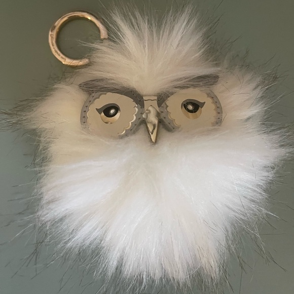 Kate Spade Gray Owl Design Handbag & Owl Keychain - Picture 4 of 10